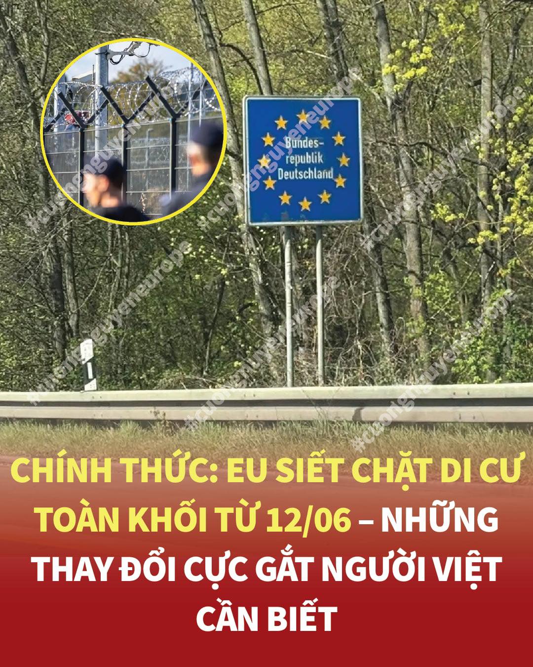 Siết chặt di cư toàn khối Euro từ 12 tháng 6